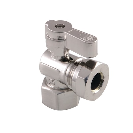 Kingston Brass KF4410SN 1/2" FIP X 1/2" or 7/16" Slip Joint Angle Stop Valve, Brushed Nickel KF4410SN